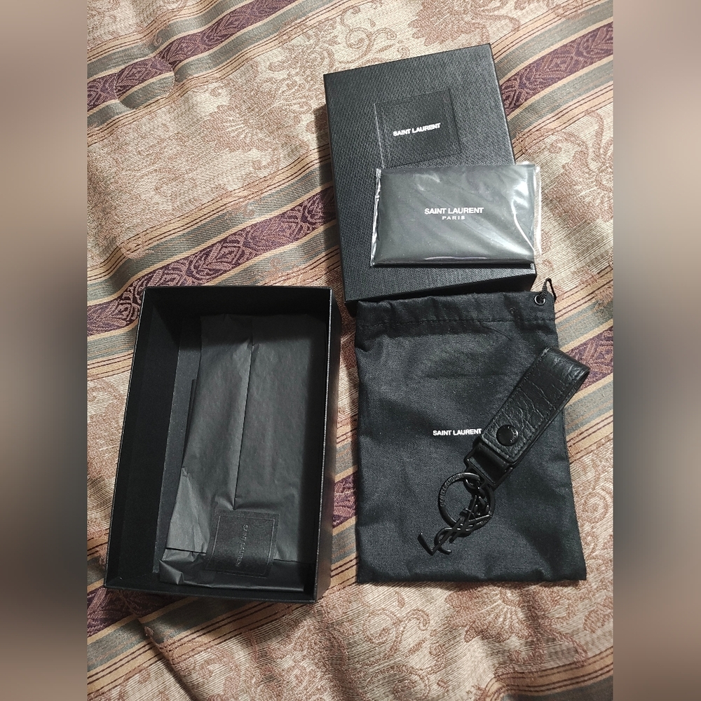 Saint Laurent Crocodile Embossed Keyring